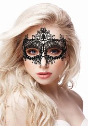 OUCH! - QUEEN BLACK LACE MASK - BLACK
