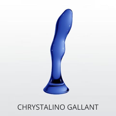 Γυάλινο Dildo με βάση σε μπλε χρώμα