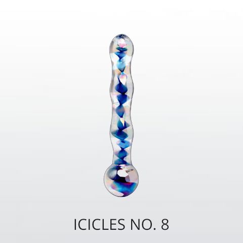 Γυάλινο dildo με μπλε λεπρομέρειες