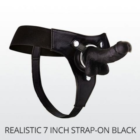 Realistic 7 inch strap-on black