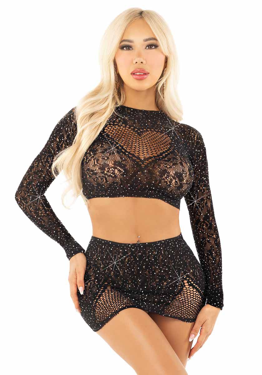 LEG+AVENUE+%2D+RHINESTONE+CROP+TOP+AND+MINI+SKIRT+OS