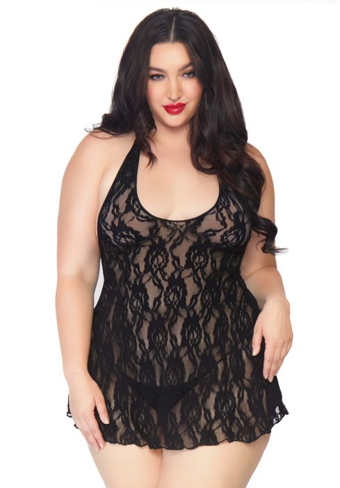 LEG+AVENUE+%2D+PLUS+SIZE+HALTER+ROSE+LACE+DRESS+BLACK