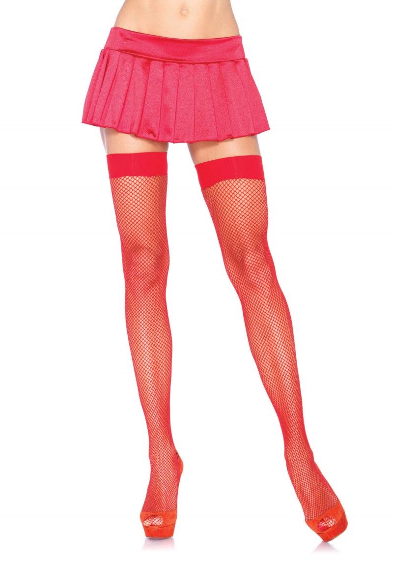 LEG+AVENUE+%2D+NYLON+FISHNET+THIGH+HIGHS+RED