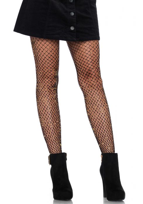 LEG+AVENUE+%2D+LUREX+INDUSTRIAL+NET+PANTYHOSE+BLACK+GOLD
