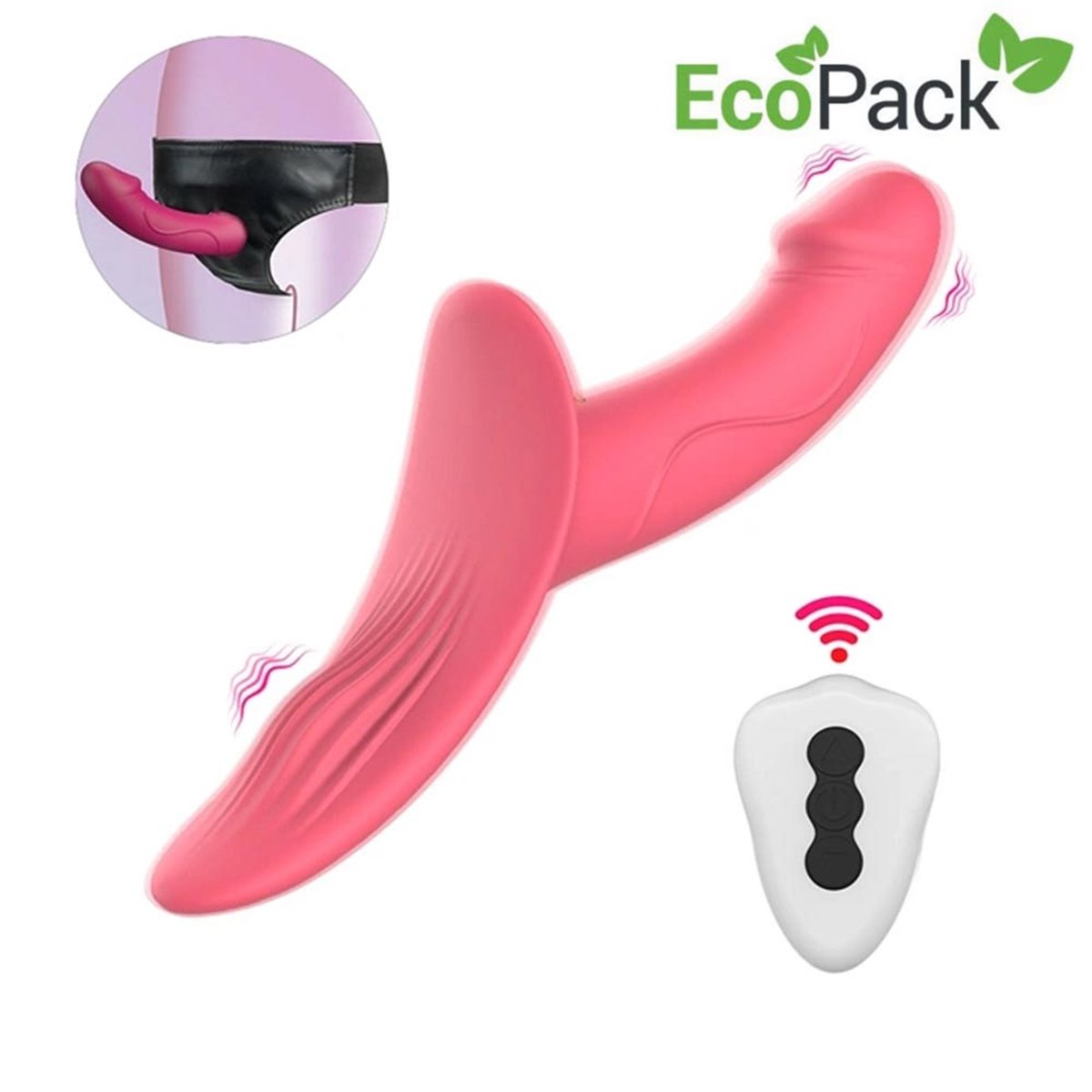 GUILTY+TOYS+%2D+DOUBLE+FUN+VIBRATING+STRAP%2DON+FOR+WOMEN+WITH+REMOTE+24%2E5CM+PINK