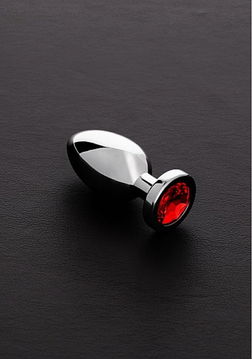 Triune+%2D+Jeweled+Butt+Plug+Red+Small