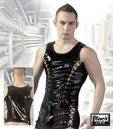 Black Level - Black Tank Top With Lacing