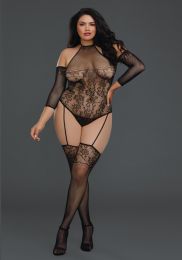 Dreamgirl - Queen Size Fishnet Teddy Bodystocking Black