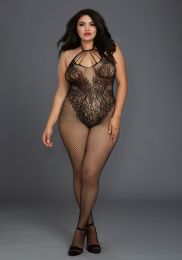 Dreamgirl - Queen Size Fishnet Bodystocking Black