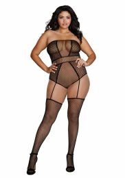 Dreamgirl - Strapless Teddy Bodystocking Black