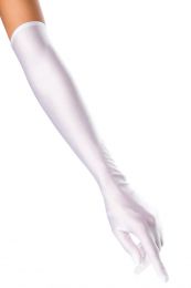 White Satin Gloves One Size