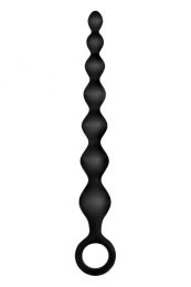 NMC - RIBBED SILICONE ANAL BEADS BLACK 17,8CM