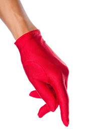 Short Satin Gloves One Size Red