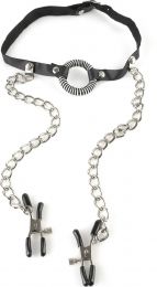 FETISH FANTASY - O-RING BALL GAG & NIPPLE CLAMPS