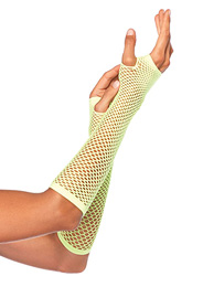 LEG AVENUE - TRIANGLE NET FINGERLESS GLOVES NEON GREEN
