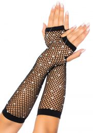 LEG AVENUE - RHINESTONE NET ARM WARMERS