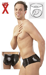 HERREN LATEX SLIP MIT EINGEBAUTEM ANAL DILDO
