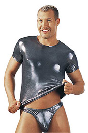 Silver metallic mens shirt