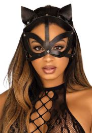 LEG AVENUE - VEGAN LEATHER STUDDED CATMASK