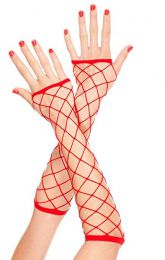 MUSIC LEGS - NET FINGERLESS GLOVES RED