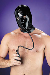 Latex Hood With Inflatable Gag