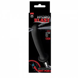 HYDRO BLAST SPRAYING BUTT PLUG 13 CM BLACK