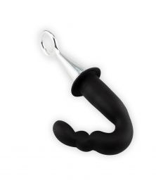 SILICONE PROSTATE PLUG WITH RIGID HANDLE