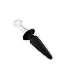 SILICONE BUTT PLUG WITH RIGID HANDLE