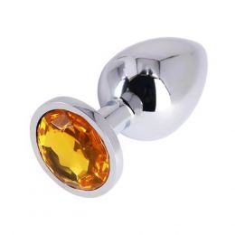 PASSION LABS - METALLIC BUTT PLUG SMALL YELLOW