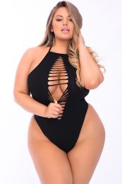 Pink Lipstick - So Fresh Seamless Bodysuit Black