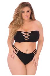 PINK LIPSTICK - TRUTH OR BARE 2PC BRA SET PLUS SIZE