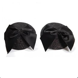 BIJOUX INDISCRETS - BURLESQUE SHINY NIPPLE COVERS WITH BOW
