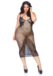 LEG AVENUE – PLUS SIZE DUAL STRAP HALTER DRESS 