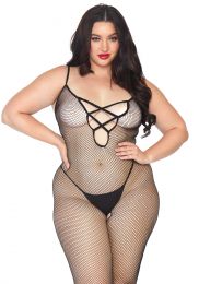 LEG AVENUE - PLUS SIZE FISHNET BODYSTOCKING