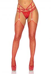 LEG AVENUE - RHINESTONE GARTERBELT RED