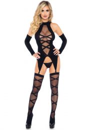 Leg Avenue - Camigarter stockings & gloves black one size