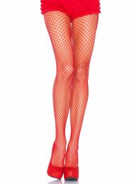 LEG AVENUE - SPANDEX NET PANTYHOSE RED