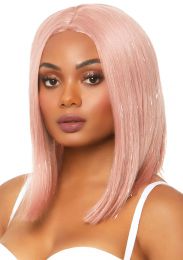 LEG AVENUE - LONG BOB WIG WITH TINSEL PINK