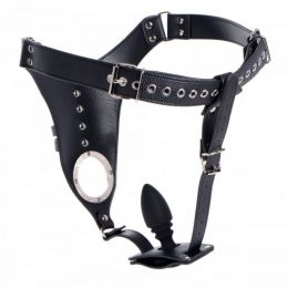 XR BRANDS - CHASTITY HARNESS FOR MEN & SILICONE BUTT PLUG