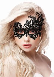 OUCH! - ROYAL BLACK LACE MASK - BLACK