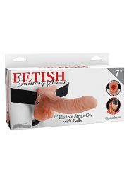 FETISH FANTASY - HOLLOW STRAP-ON WITH BALLS 7 INCH SKIN