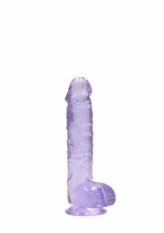 REALROCK - REALISTIC DILDO WITH BALLS PURPLE 15 CM