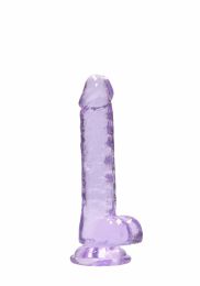 REALROCK - REALISTIC DILDO WITH BALLS PURPLE 18 CM