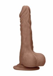 REALROCK - DONG WITH TESTICLES 19 CM MOCHA