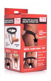 XR BRANDS - SIZE MATTERS HOLLOW SILICONE DILDO STRAP-ON FLESH