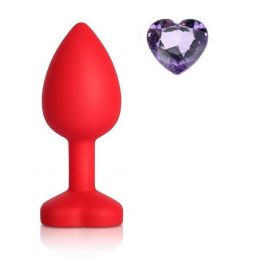 MOKKO TOYS- SILICONE HEART BUTT PLUG SMALL RED